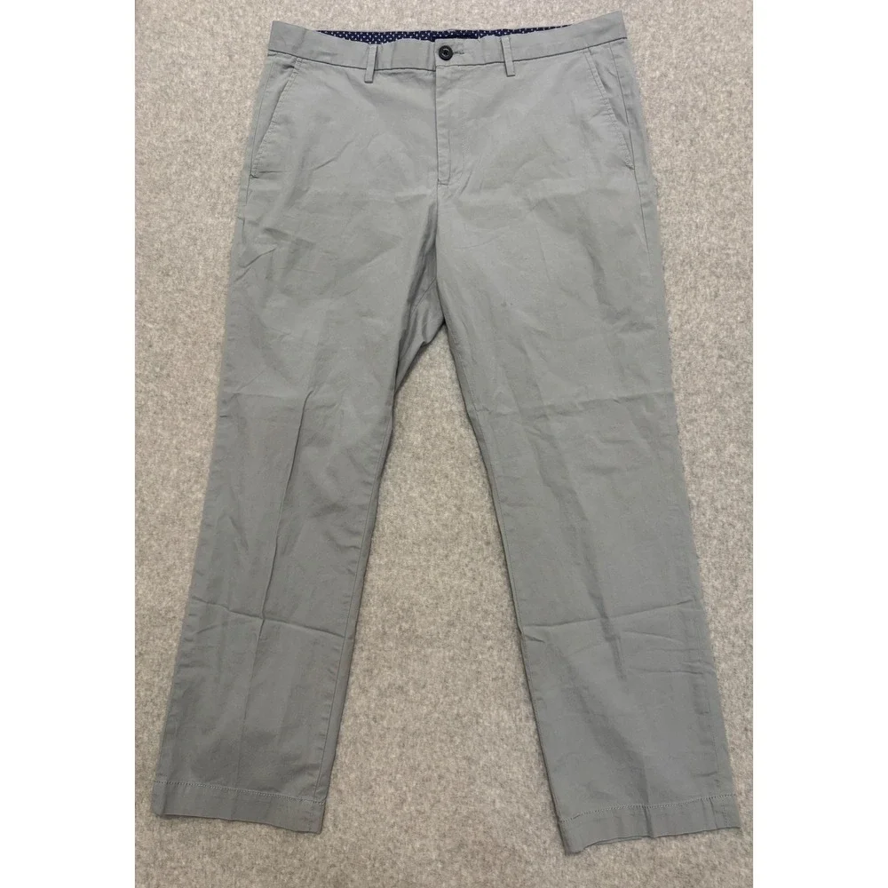 Banana Republic Aiden Chino Mens 35x30 Light Grey Slim Fit Cotton Stretch Pants‎